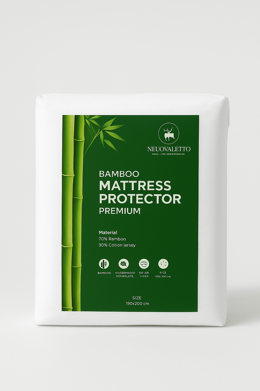 NEUOVALETTO Premium Bamboo Mattress Protector – 70% Bamboo, 30% Cotton | Waterproof, Breathable, Hypoallergenic Bed Cover