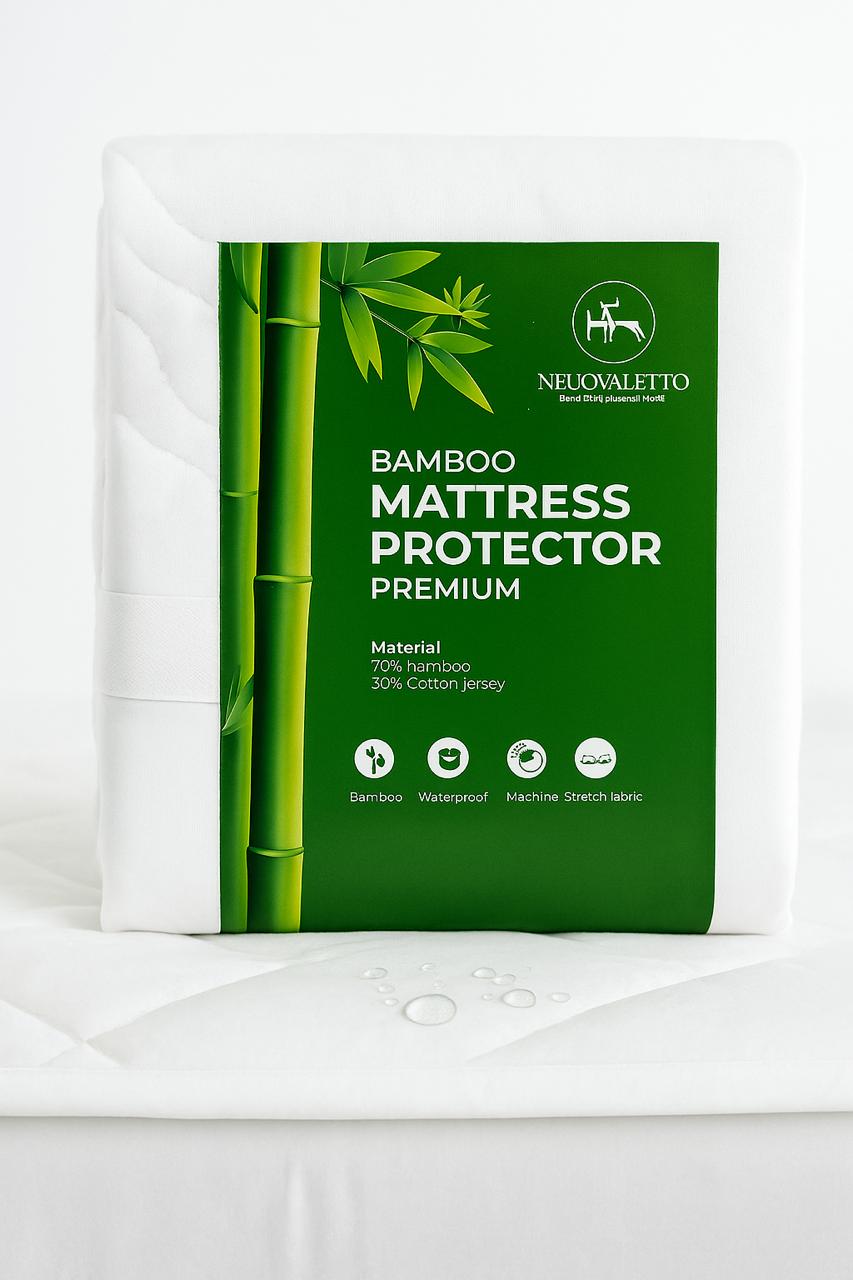 NEUOVALETTO Premium Bamboo Mattress Protector – 70% Bamboo, 30% Cotton | Waterproof, Breathable, Hypoallergenic Bed Cover